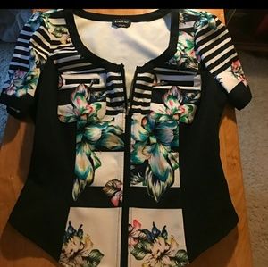 bebe zip up blouse